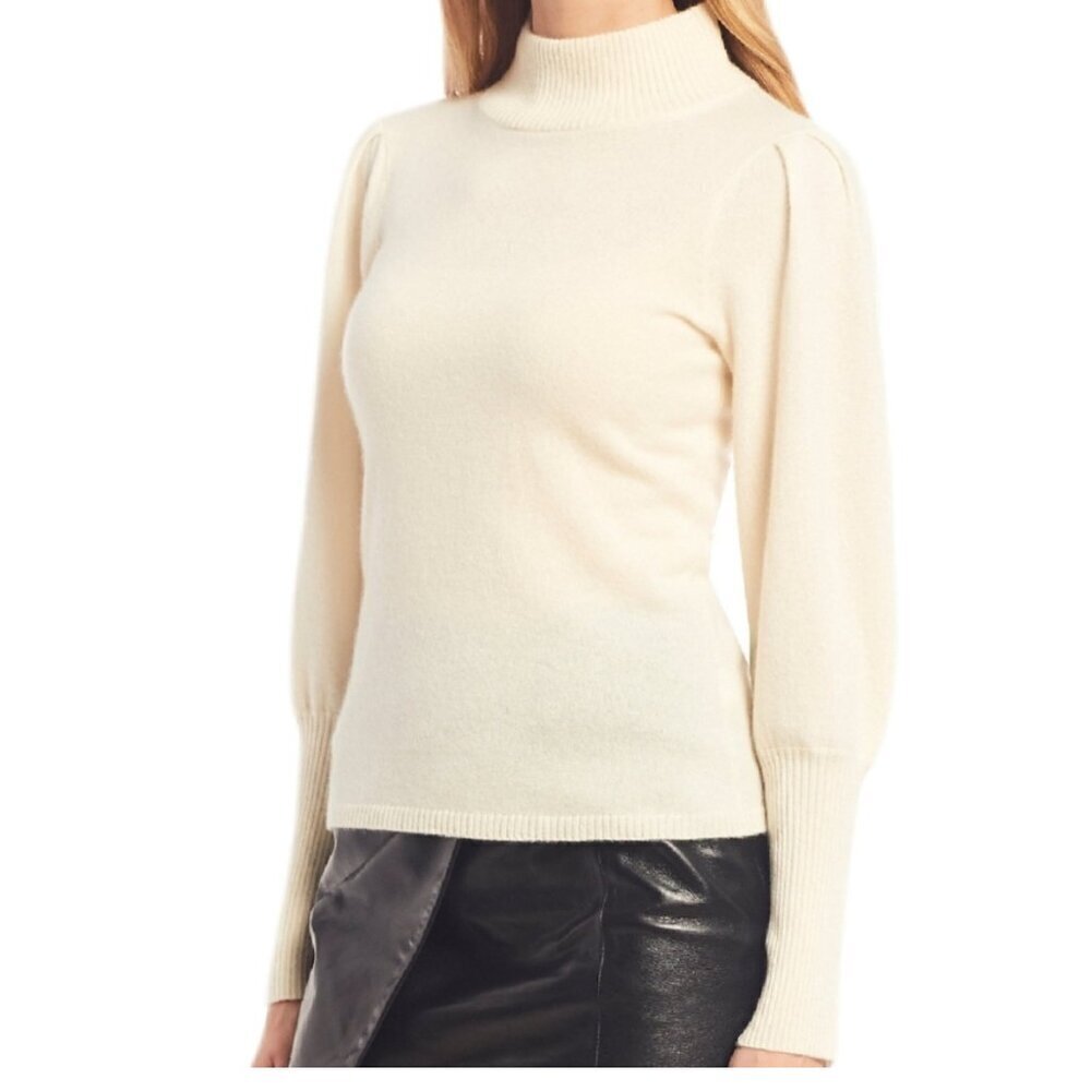 Antonio Melani SZ L Ivory Wool Blend Turtleneck Sweater Capsule Preppy Academia